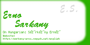 erno sarkany business card